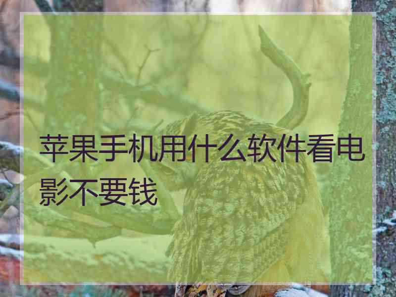 苹果手机用什么软件看电影不要钱