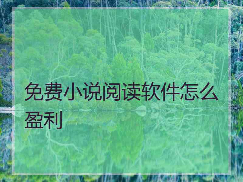 免费小说阅读软件怎么盈利
