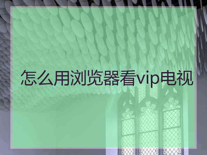 怎么用浏览器看vip电视