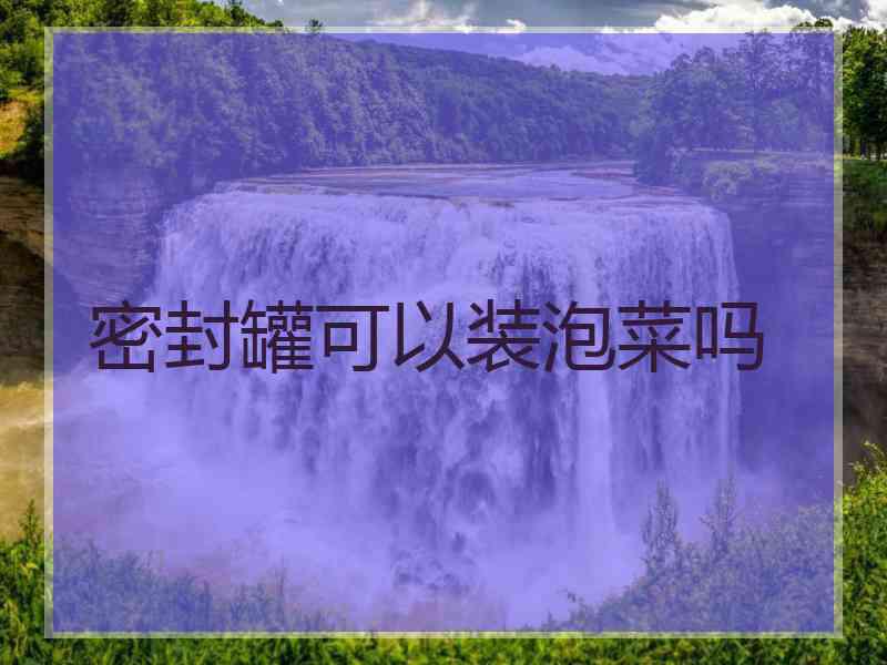 密封罐可以装泡菜吗