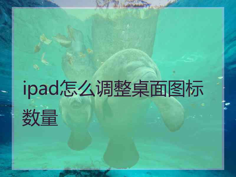 ipad怎么调整桌面图标数量