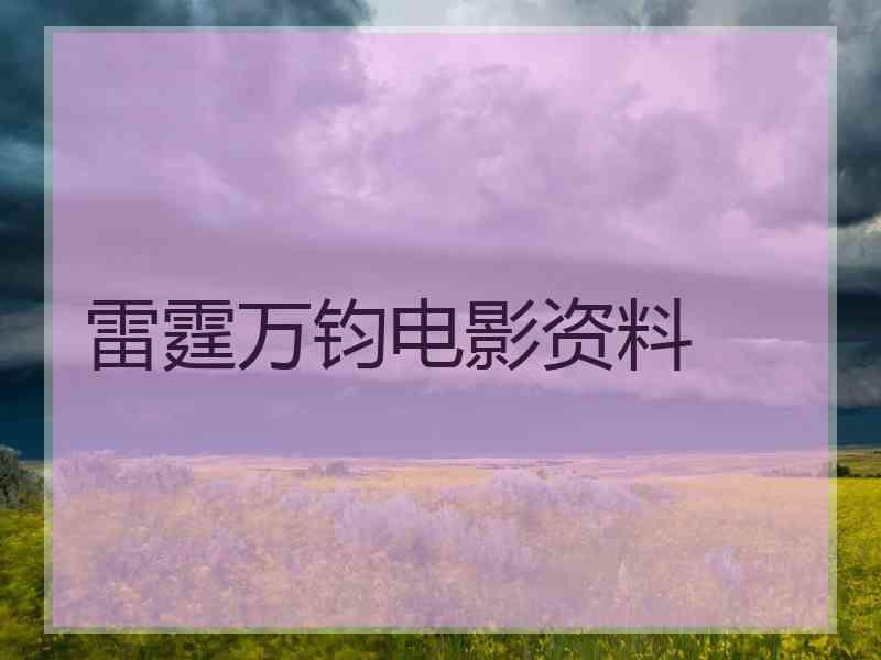 雷霆万钧电影资料