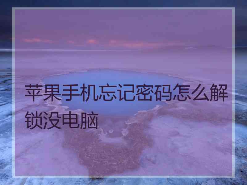 苹果手机忘记密码怎么解锁没电脑