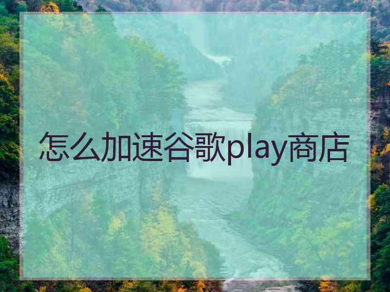 怎么加速谷歌play商店