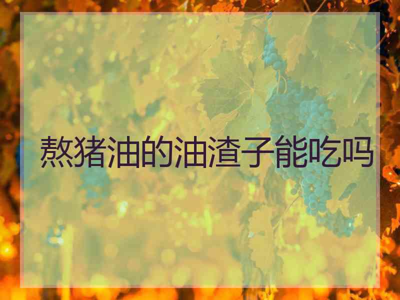 熬猪油的油渣子能吃吗