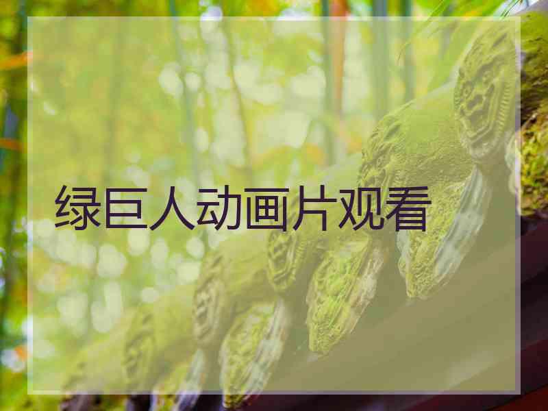 绿巨人动画片观看