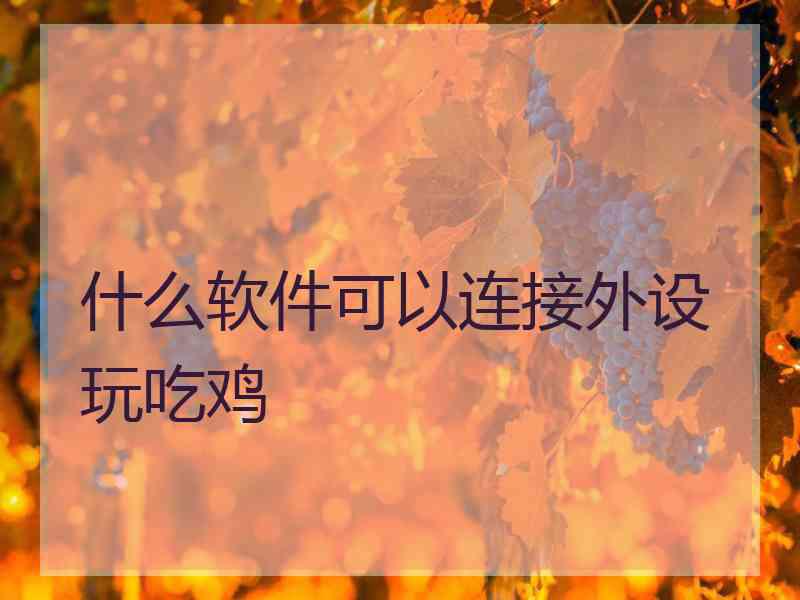 什么软件可以连接外设玩吃鸡
