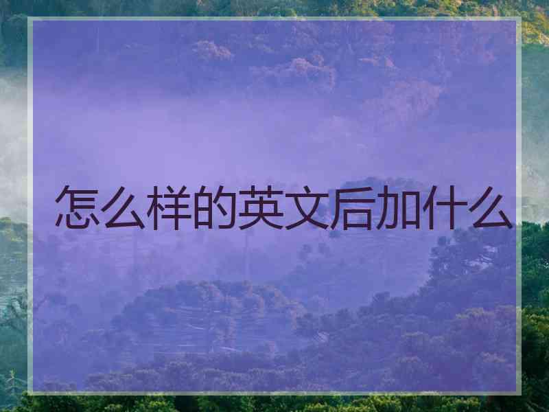 怎么样的英文后加什么