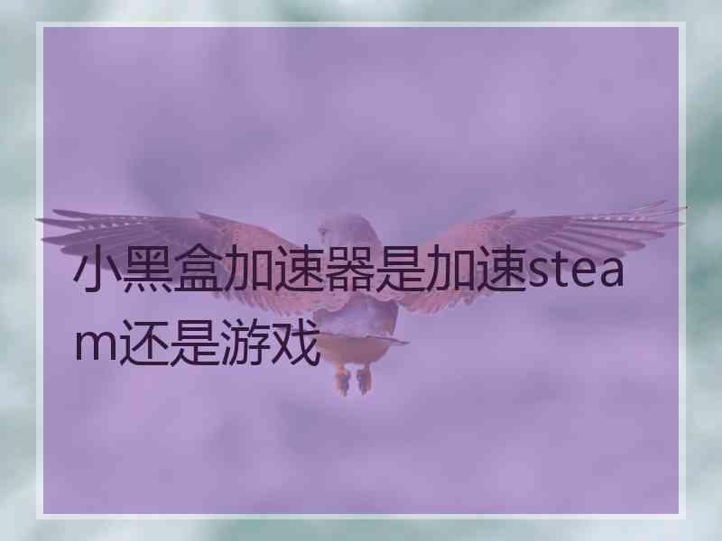 小黑盒加速器是加速steam还是游戏