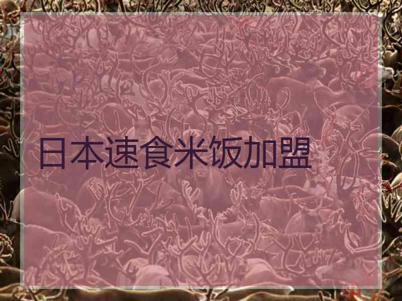 日本速食米饭加盟