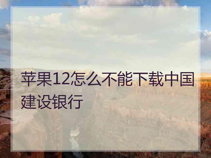 苹果12怎么不能下载中国建设银行