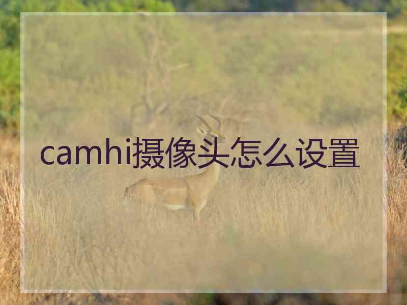 camhi摄像头怎么设置