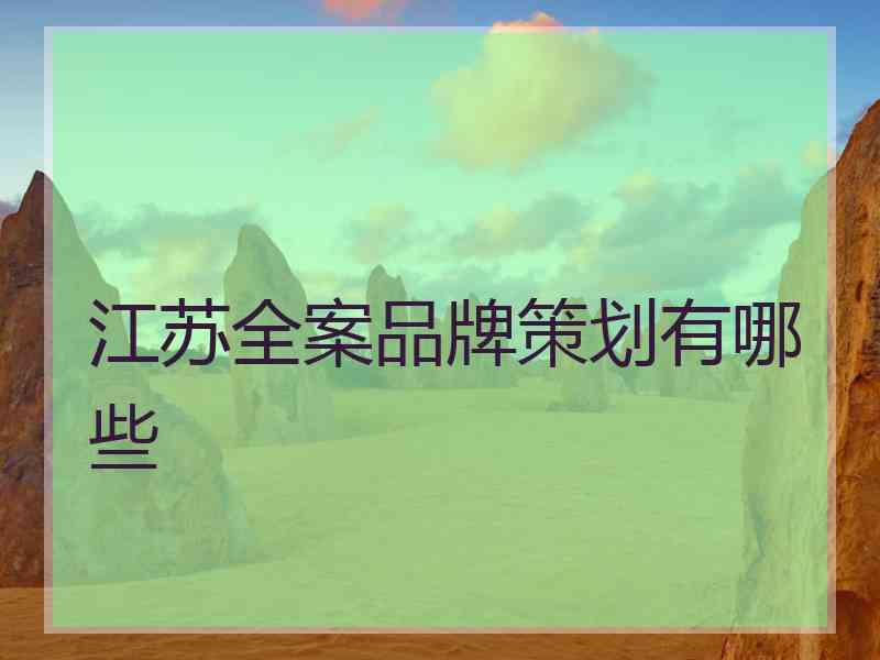 江苏全案品牌策划有哪些