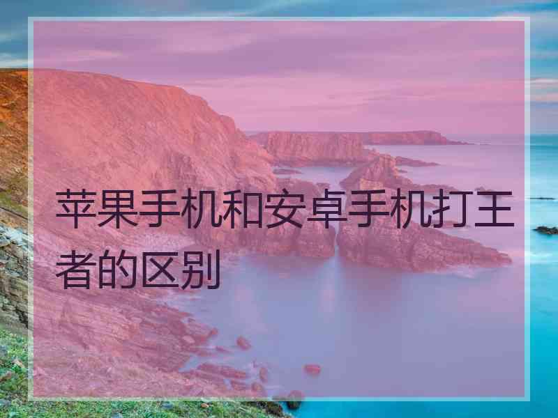 苹果手机和安卓手机打王者的区别