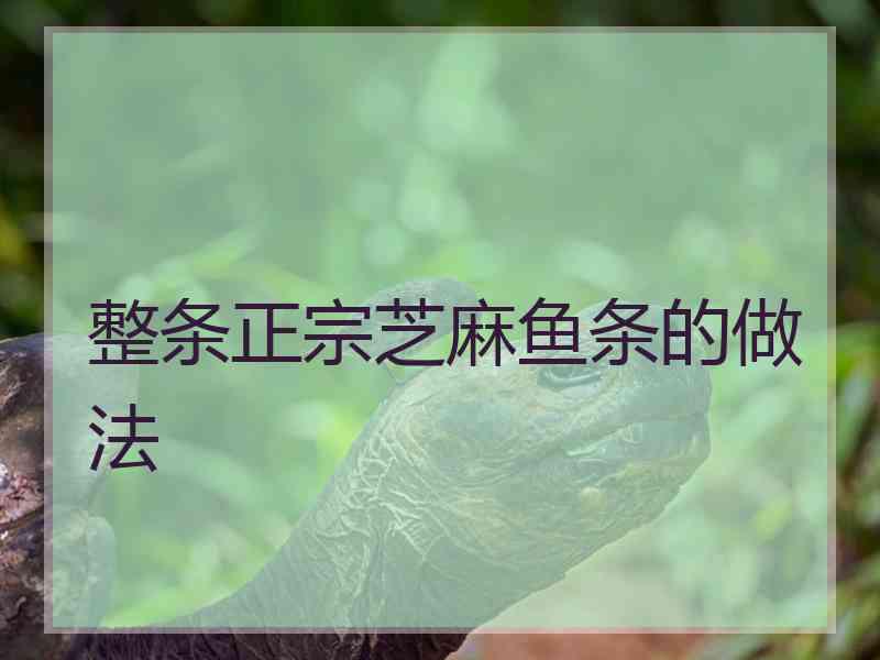 整条正宗芝麻鱼条的做法