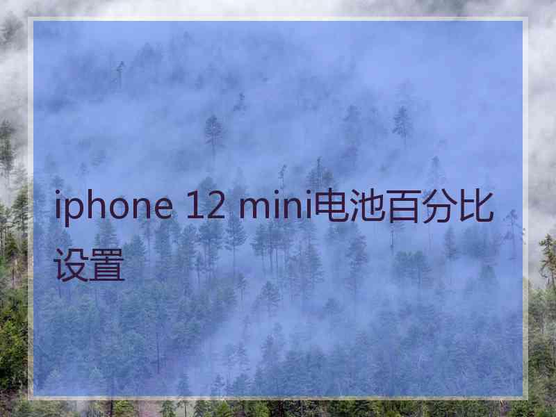 iphone 12 mini电池百分比设置
