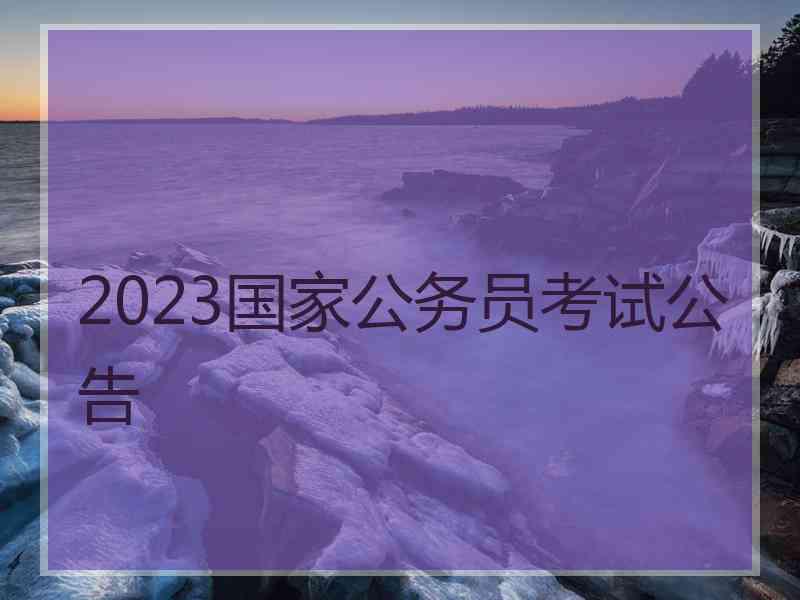 2023国家公务员考试公告