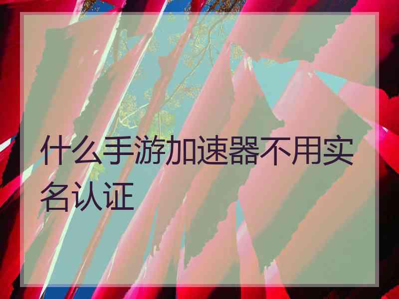 什么手游加速器不用实名认证