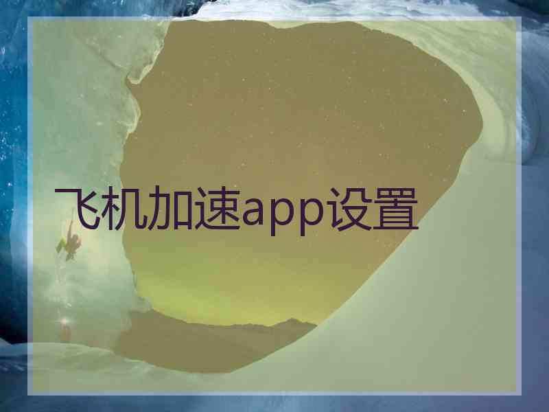 飞机加速app设置