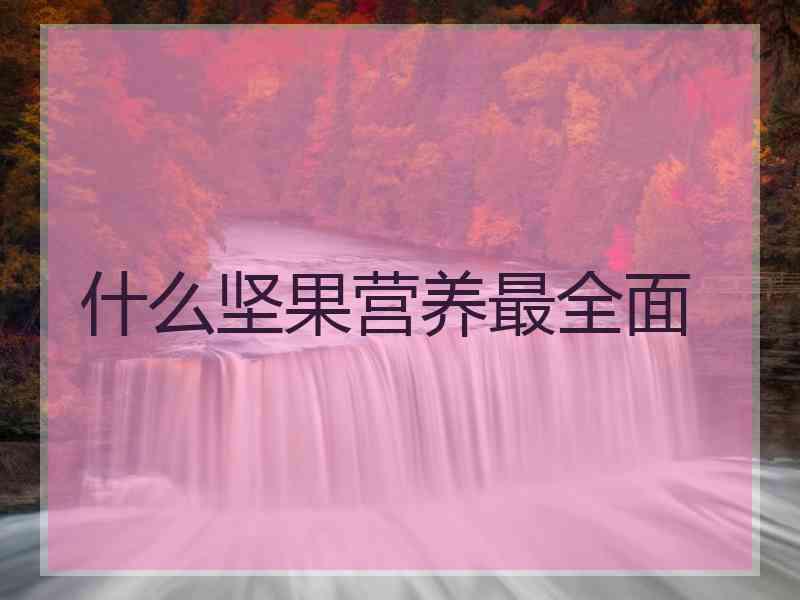 什么坚果营养最全面