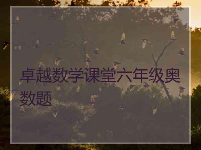 卓越数学课堂六年级奥数题