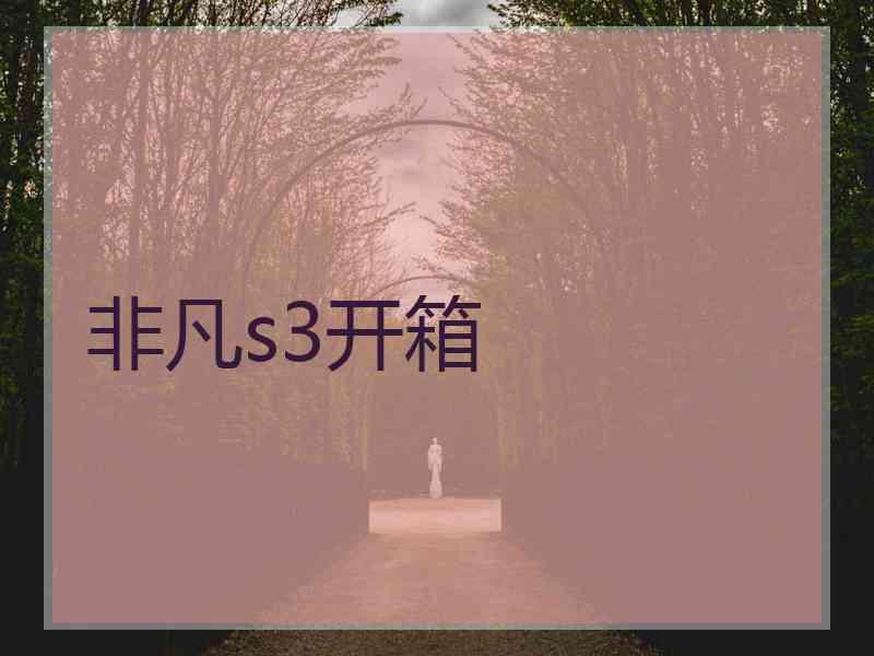 非凡s3开箱