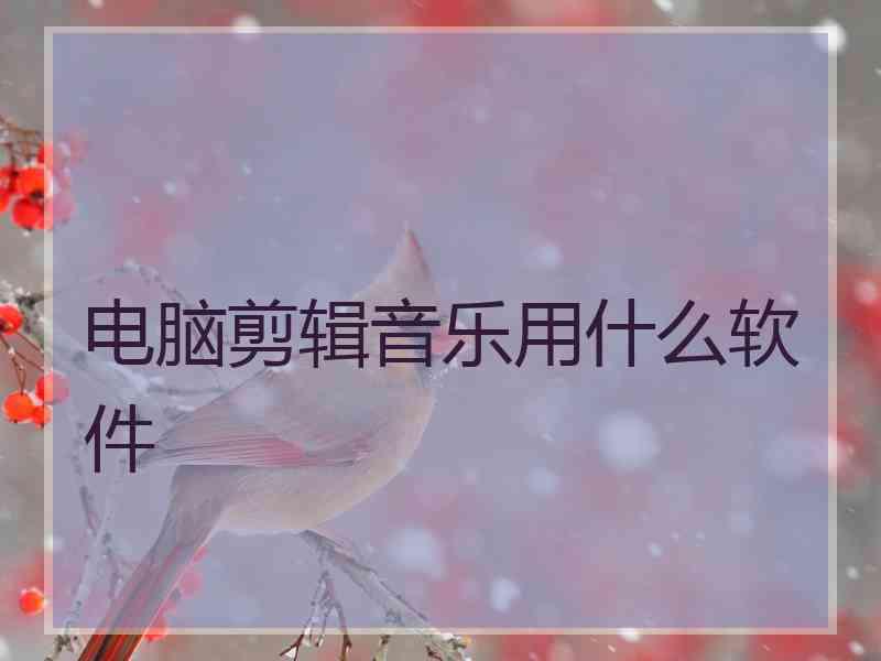 电脑剪辑音乐用什么软件