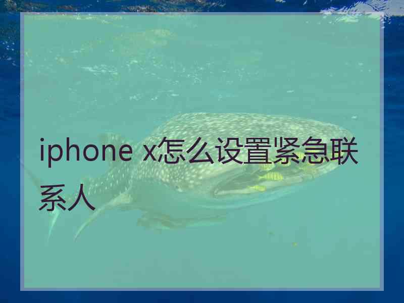 iphone x怎么设置紧急联系人