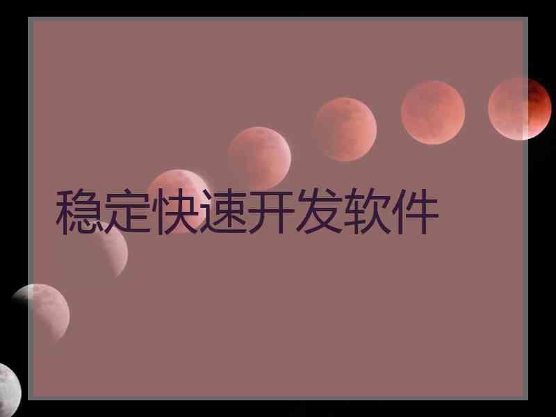 稳定快速开发软件