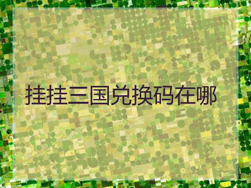 挂挂三国兑换码在哪
