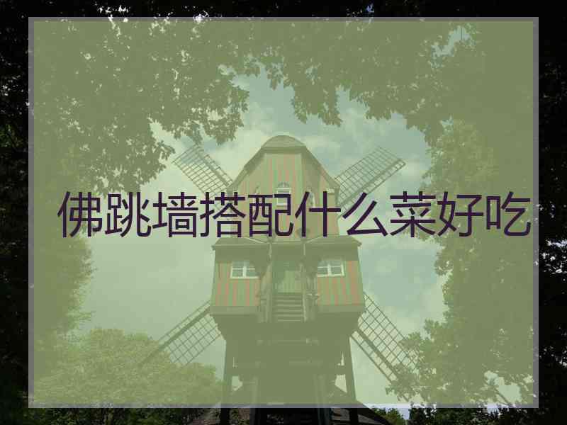佛跳墙搭配什么菜好吃