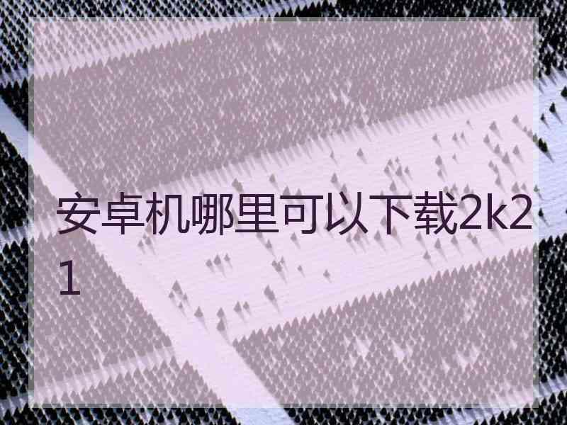 安卓机哪里可以下载2k21