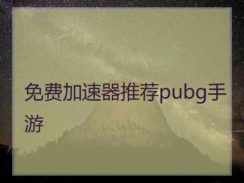 免费加速器推荐pubg手游