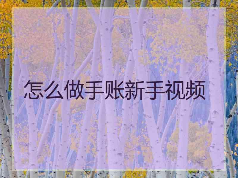 怎么做手账新手视频