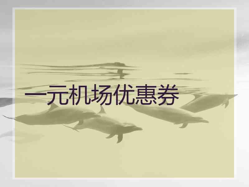 一元机场优惠券