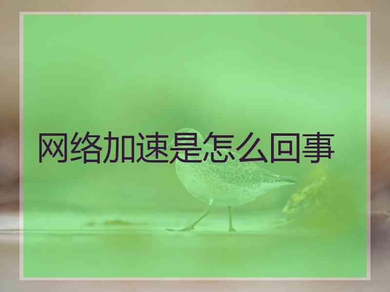 网络加速是怎么回事