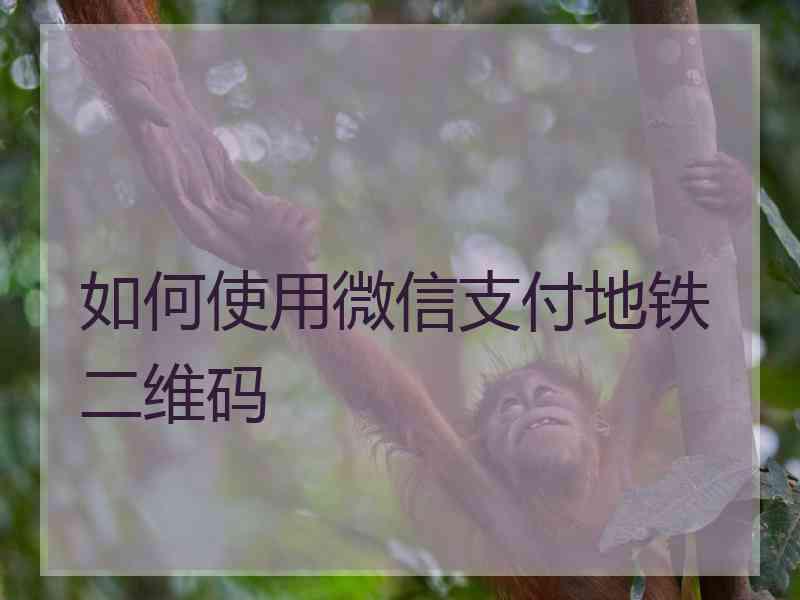 如何使用微信支付地铁二维码