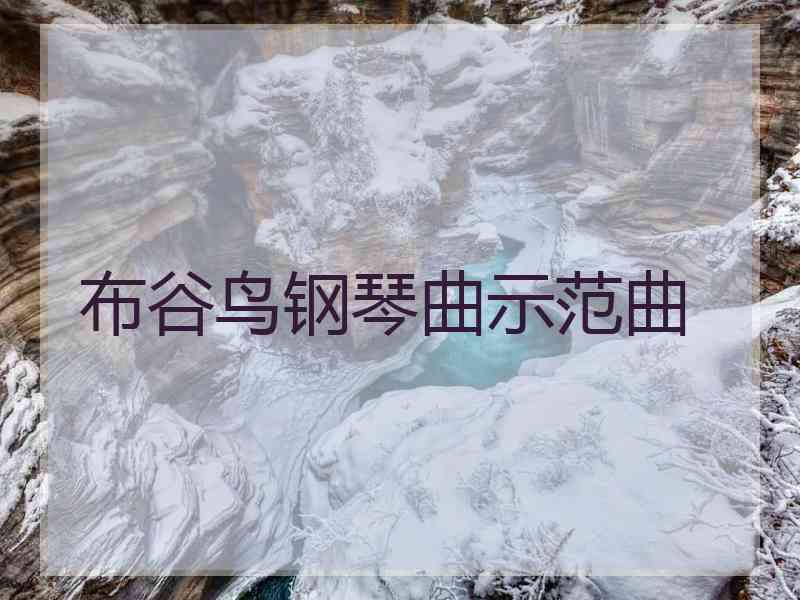 布谷鸟钢琴曲示范曲