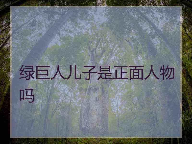 绿巨人儿子是正面人物吗