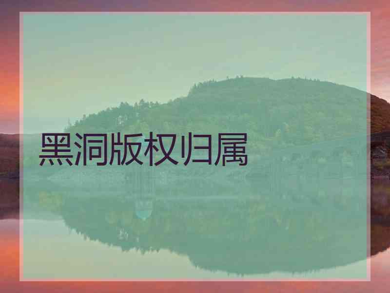 黑洞版权归属