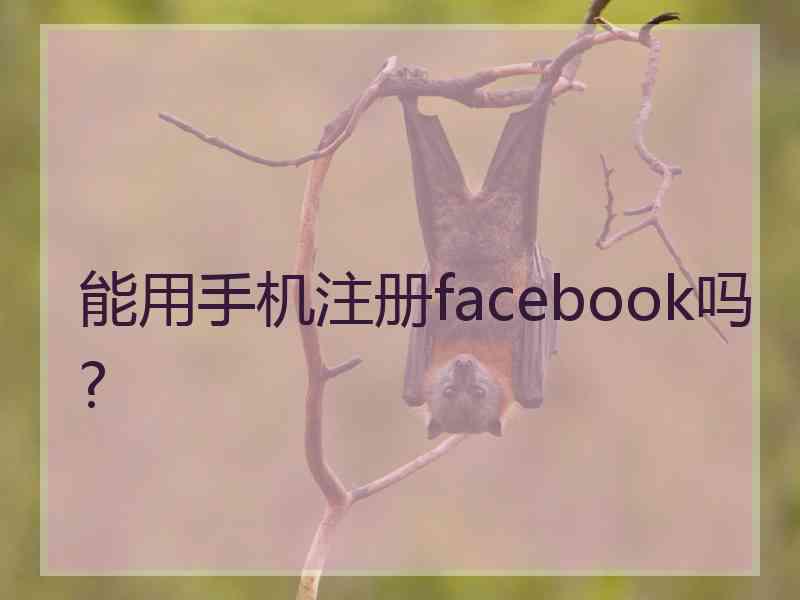 能用手机注册facebook吗?