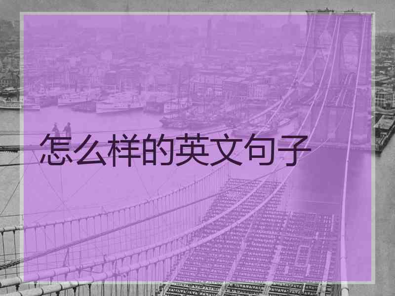 怎么样的英文句子