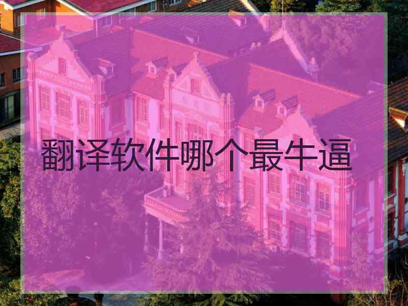 翻译软件哪个最牛逼