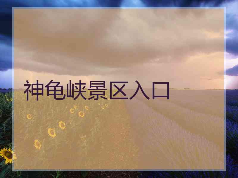 神龟峡景区入口