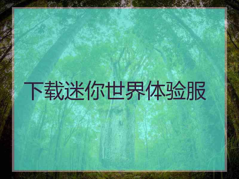 下载迷你世界体验服