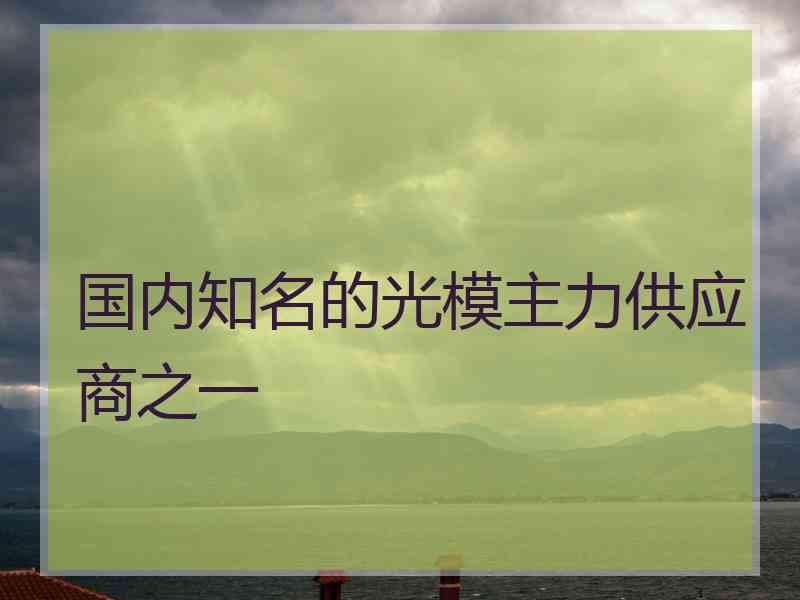 国内知名的光模主力供应商之一