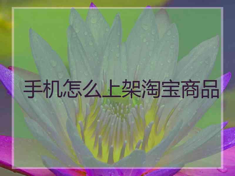手机怎么上架淘宝商品