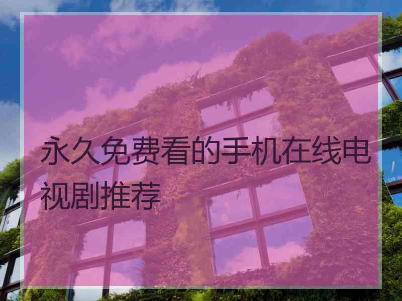永久免费看的手机在线电视剧推荐
