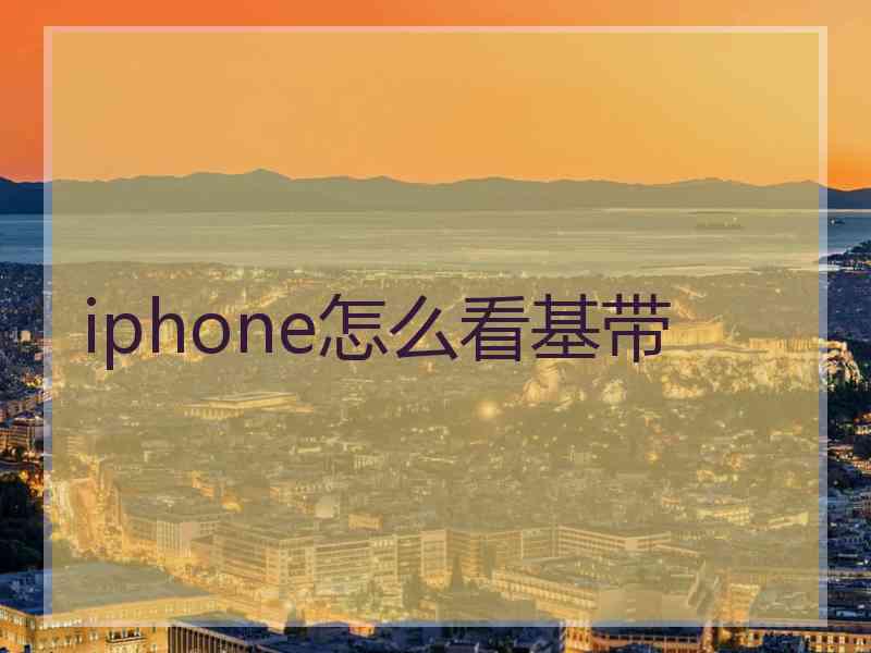iphone怎么看基带