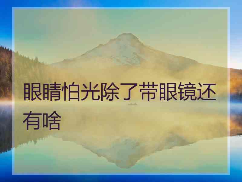 眼睛怕光除了带眼镜还有啥
